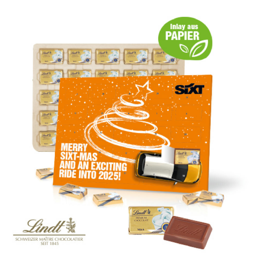 Tisch-Adventskalender Lindt "Select Edition", Inlay aus Papier