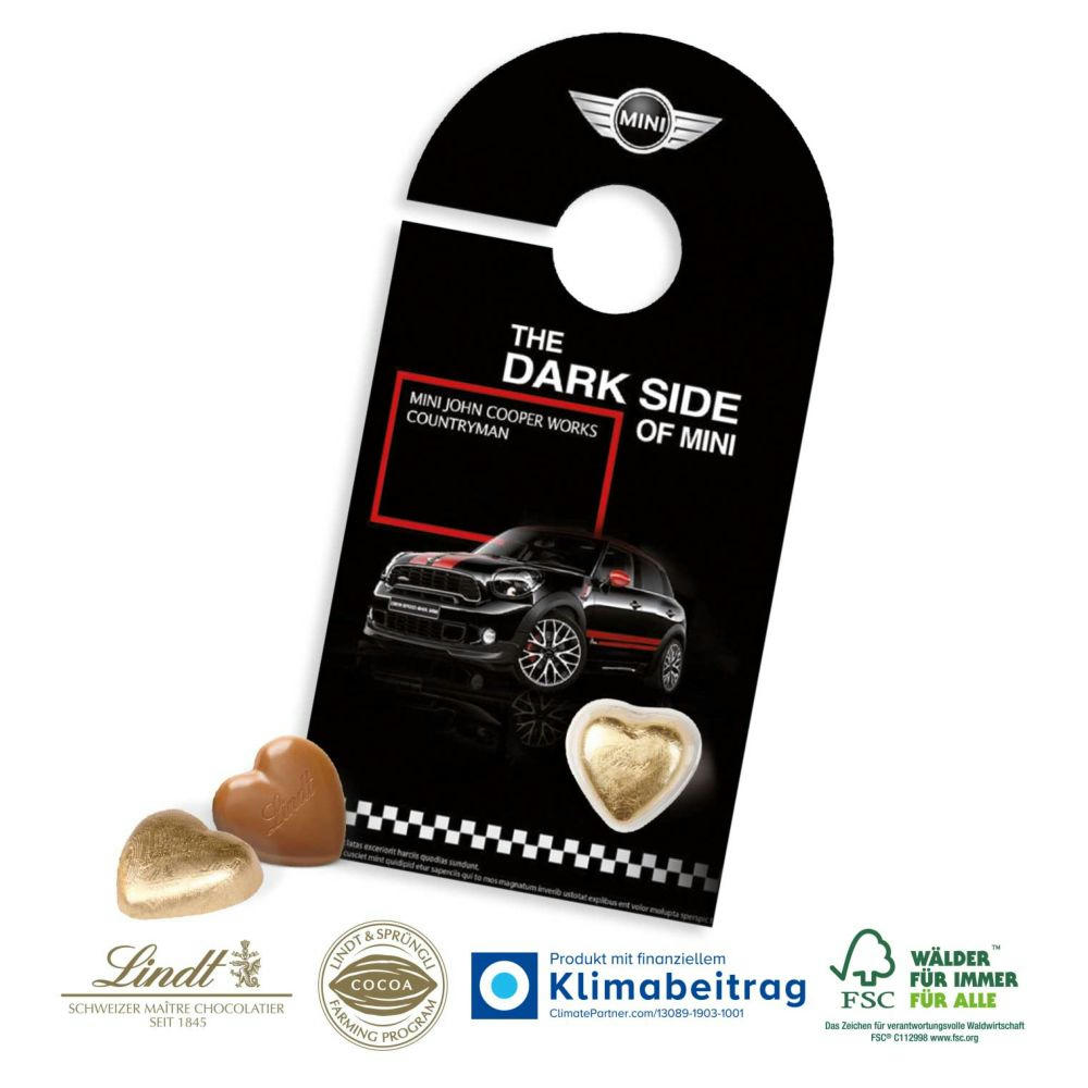 SCHOKOKARTE "Türanhänger" MIT LINDT HERZ