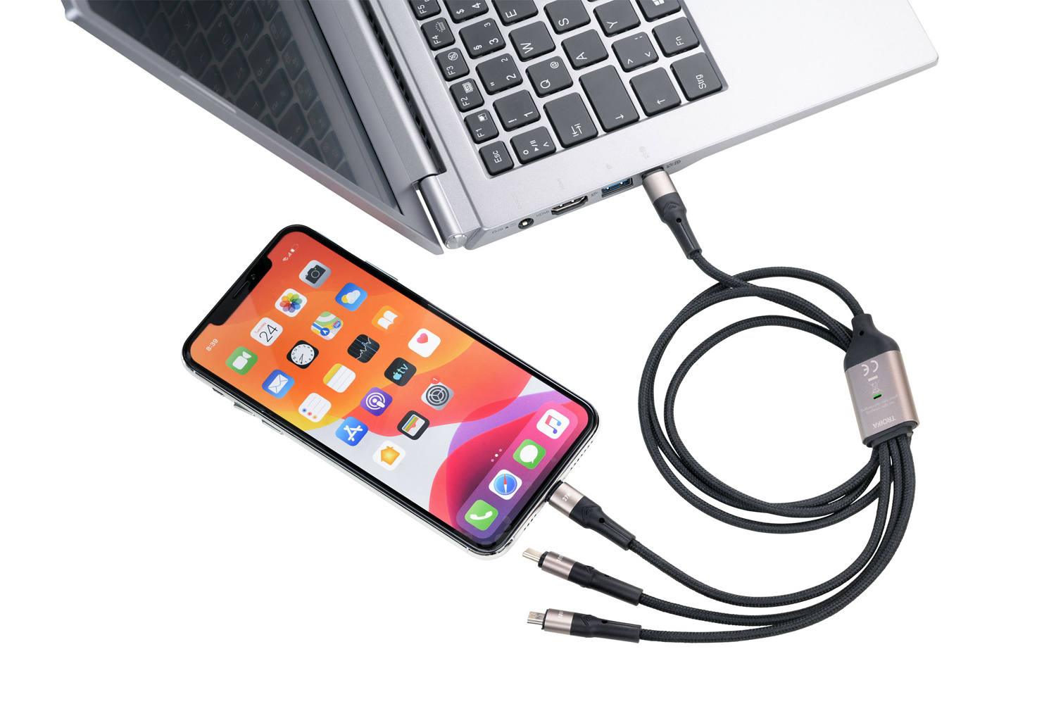 TROIKA Schnellladekabel "TROIKA DREIZACK PRO"