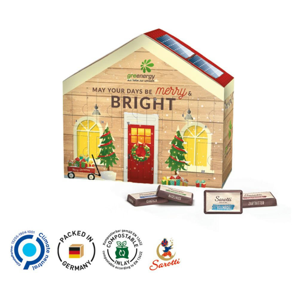 Adventskalender Haus, verschiedene Füllvarianten